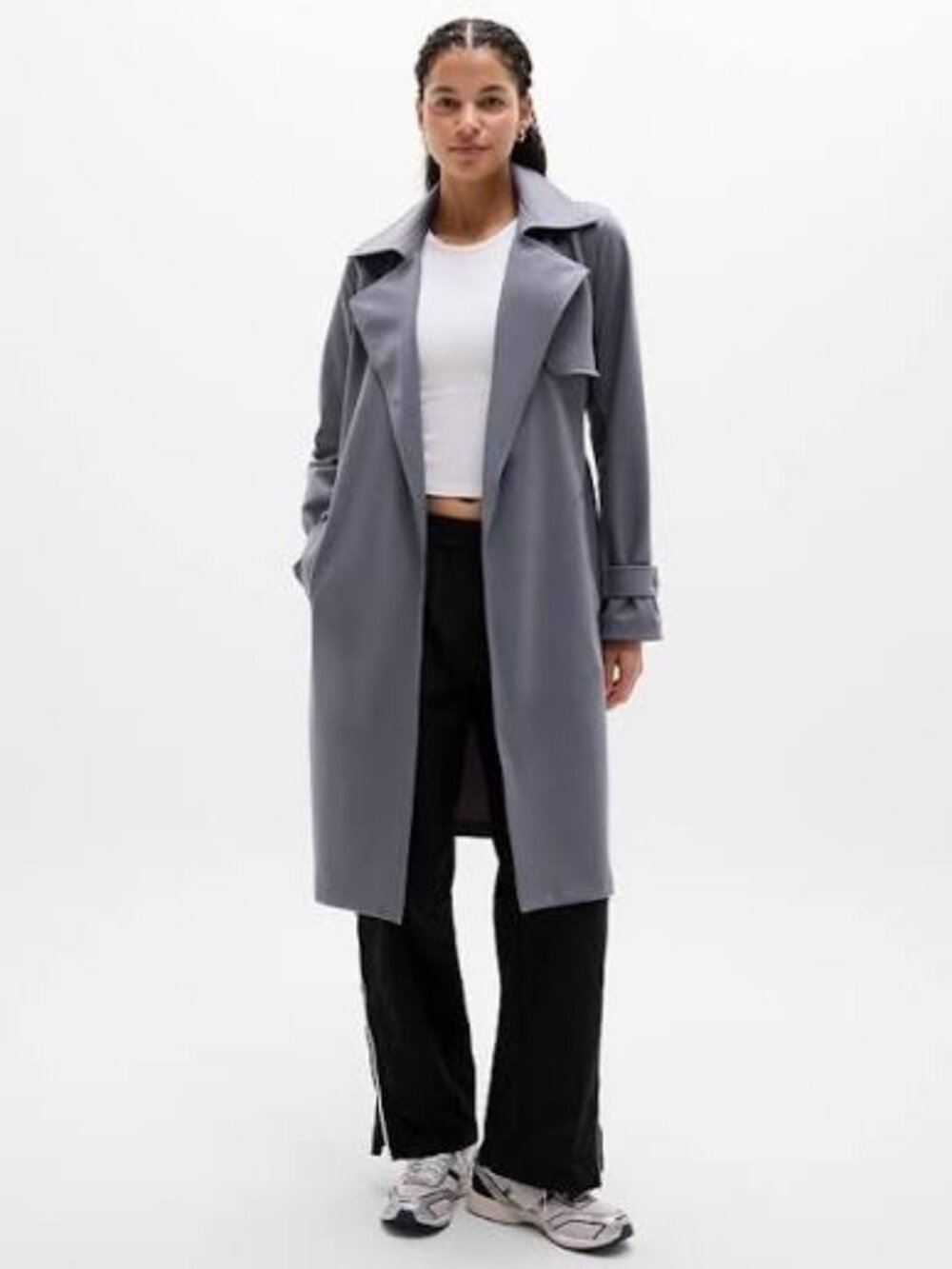 Athleta Stellar Trench-Slate Blue-XL-NWT